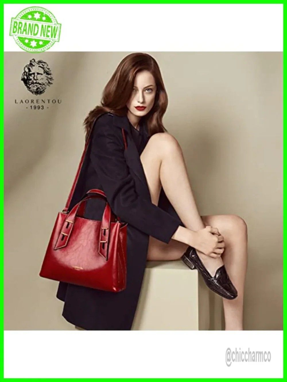 Genuine Leather Crossbody Satchel Top-handle Tote Purse